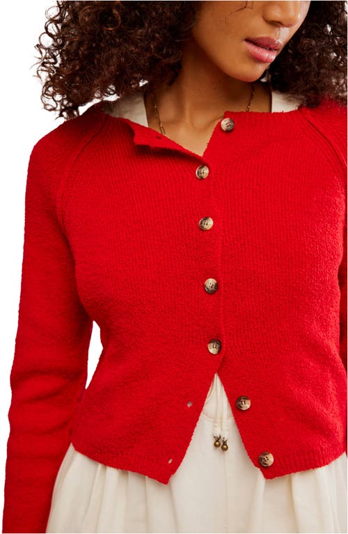 Free People Sydney Shrunken Cardi In Atlas Red In Red