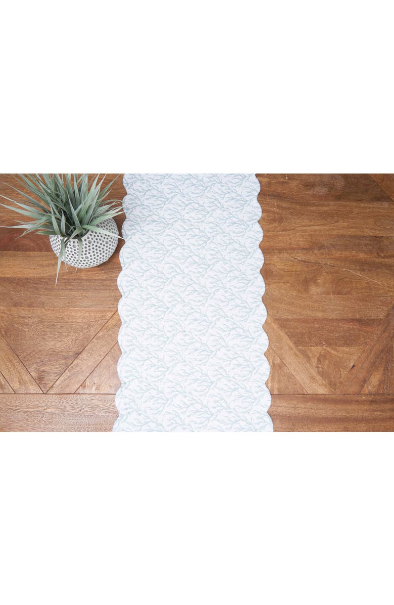 C&F Home Seafoam Reef Cotton Table Runner 14" x 51" - Nautical Coral & Seaweed, Alternate, color, Blue