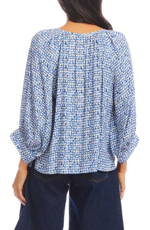 Karen Kane Heart Print Blouson Sleeve Top In Print