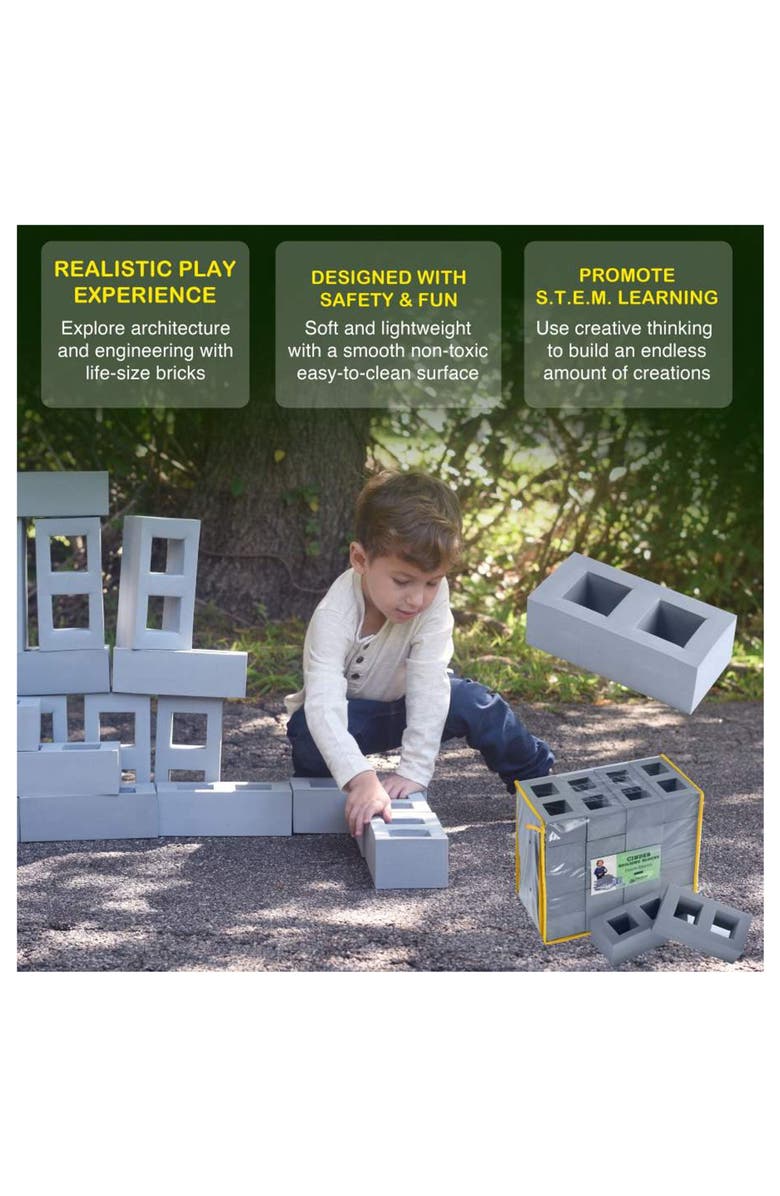 PLAYLEARN 20-Piece Foam Building Block Set, Alternate, color,