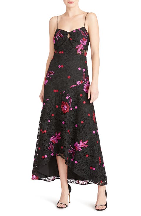 Sleeveless Embroidered Lace A-Line Dress