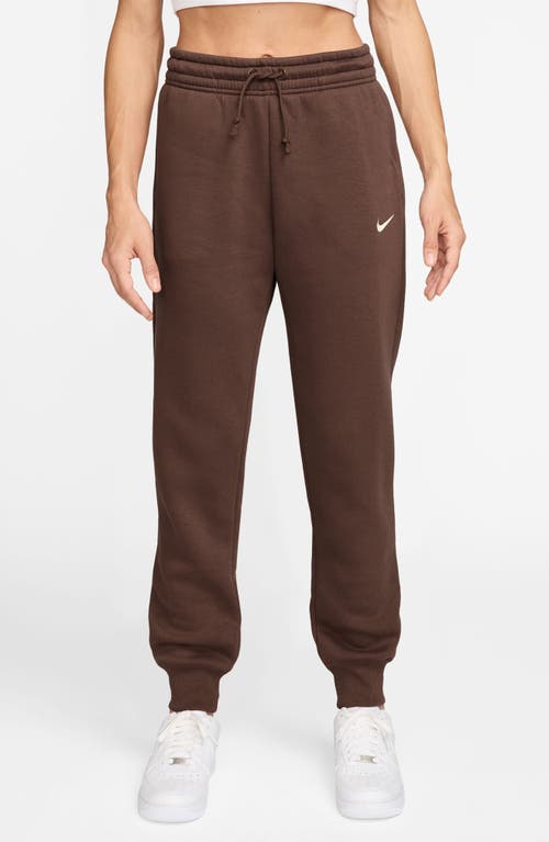 Nike Sportswear Phoenix Fleece Mid Rise Joggers In Brown
