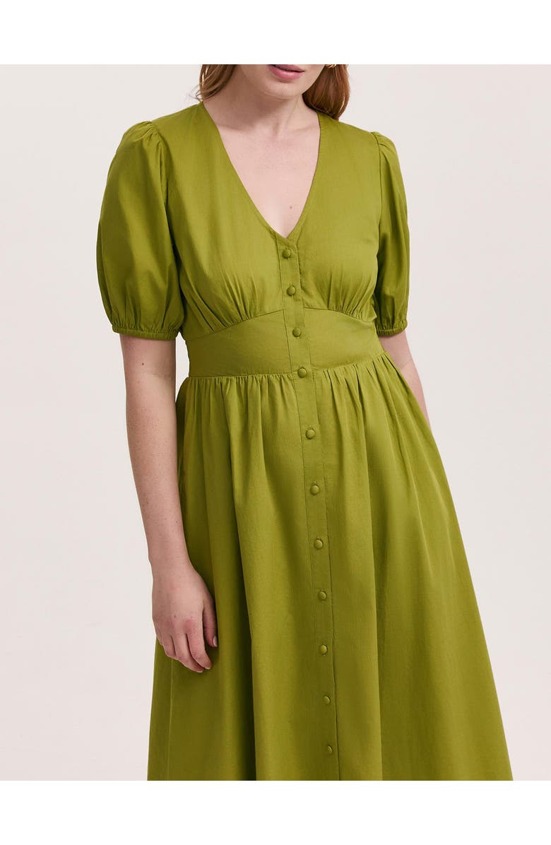 Finery London Addison Cotton Midi Tea Dress, Alternate, color, Light Green