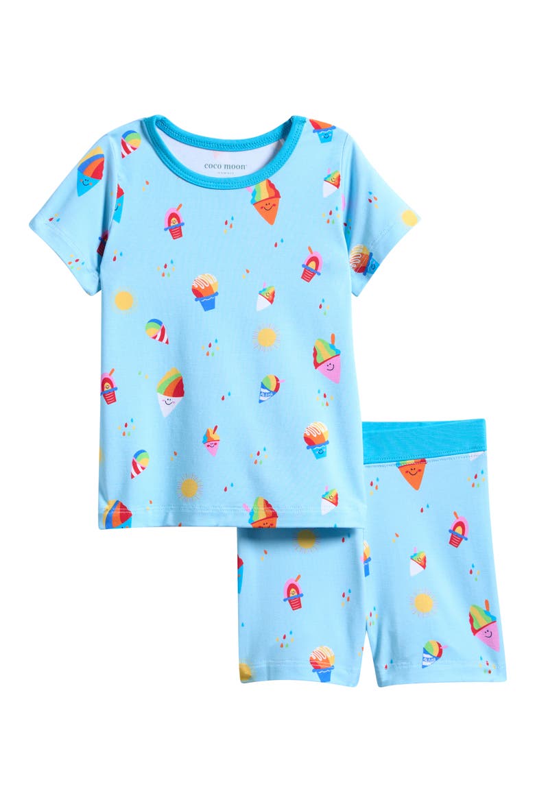 Rainbow Shaved Ice Two-Piece Pajama Set, Main, color, BLUE