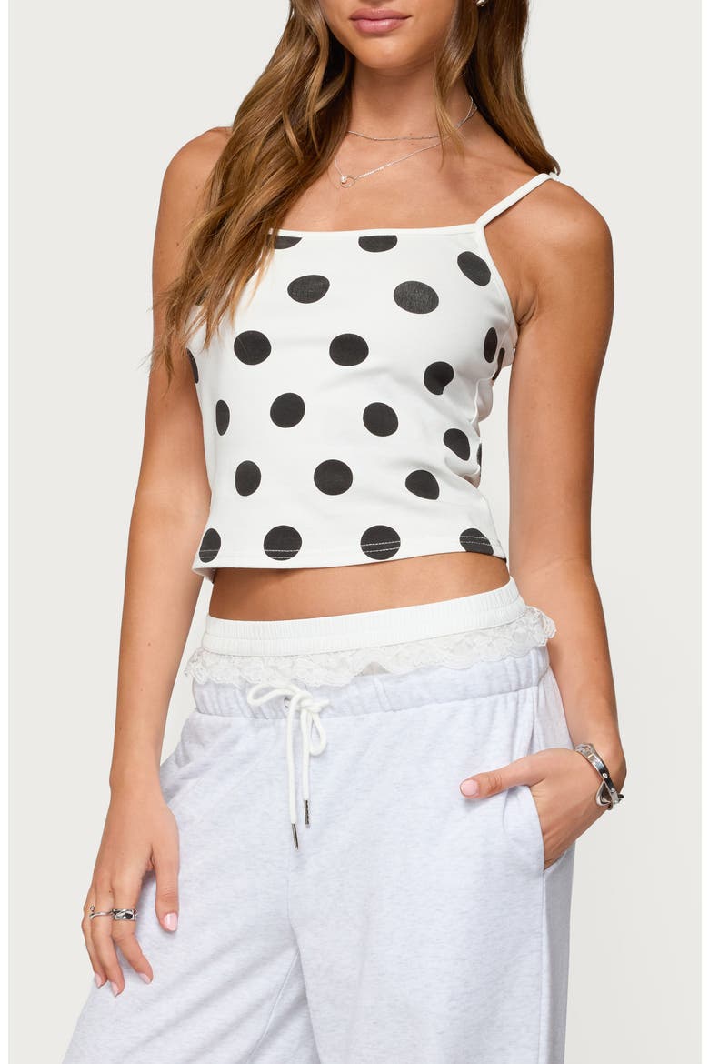 Lynne Polka Dot Cotton Camisole, Alternate, color, WHITE