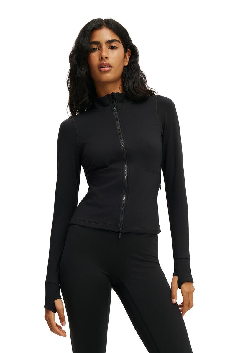 COTTON ON BODY Women's Active Ultra Soft Zip Through Jacket, Main, color, Black