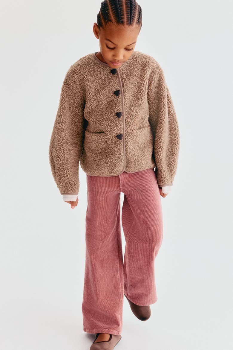Wide-leg Cotton Corduroy Pants, Alternate, color, Dusty pink