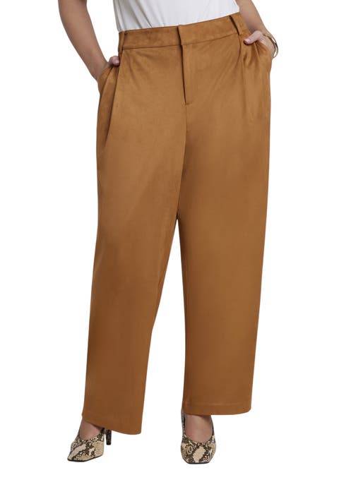 Faux Suede Wide Leg Pant