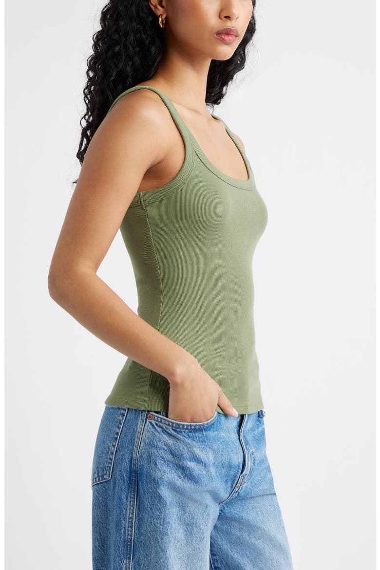 Rib Tank, Alternate, color, OLIVE BRANCH