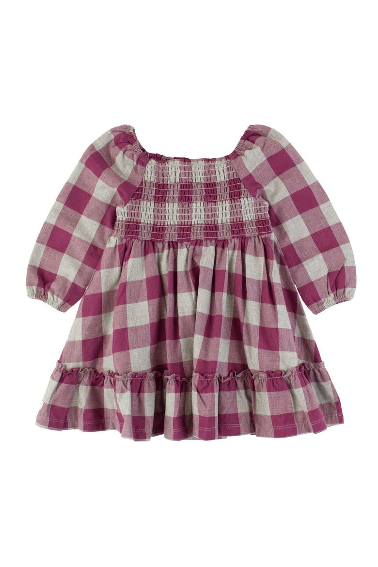 Girls Long Sleeve Smocked Ruffle Hem Dress, Alternate, color, Hartford Plaid