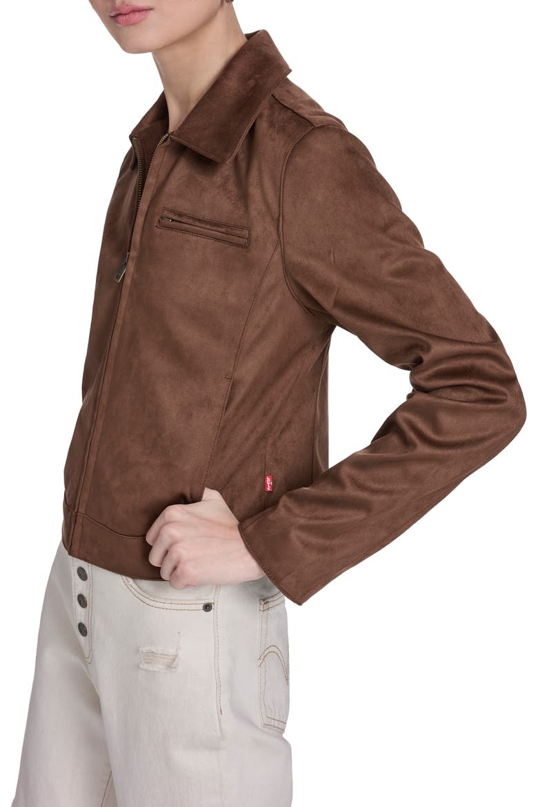 Faux Suede Jacket, Alternate, color, MAPLE FAUX SUEDE