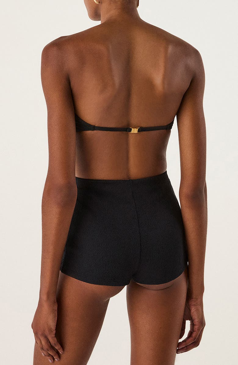 ViX Paula Hermanny Monica High Waist Swim Shorts, Alternate, color, Black