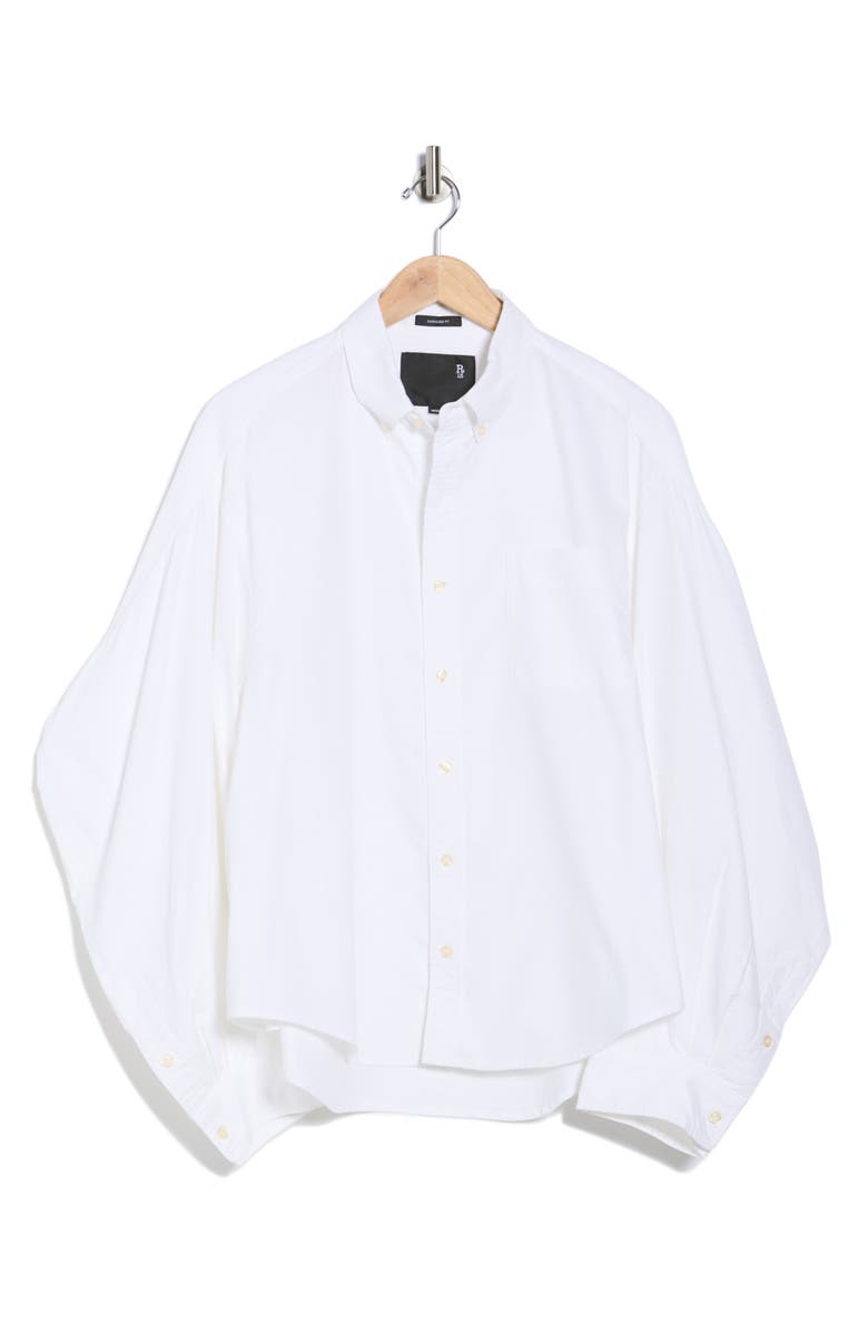R13 Ziggy Oversized Fit Cotton Button-Down Shirt, Alternate, color, White