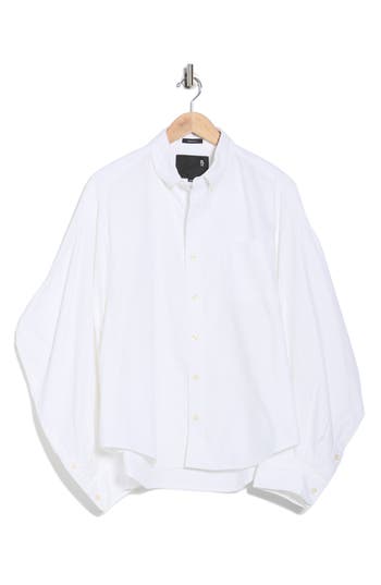 R13 Ziggy Oversized Fit Cotton Button-down Shirt In White