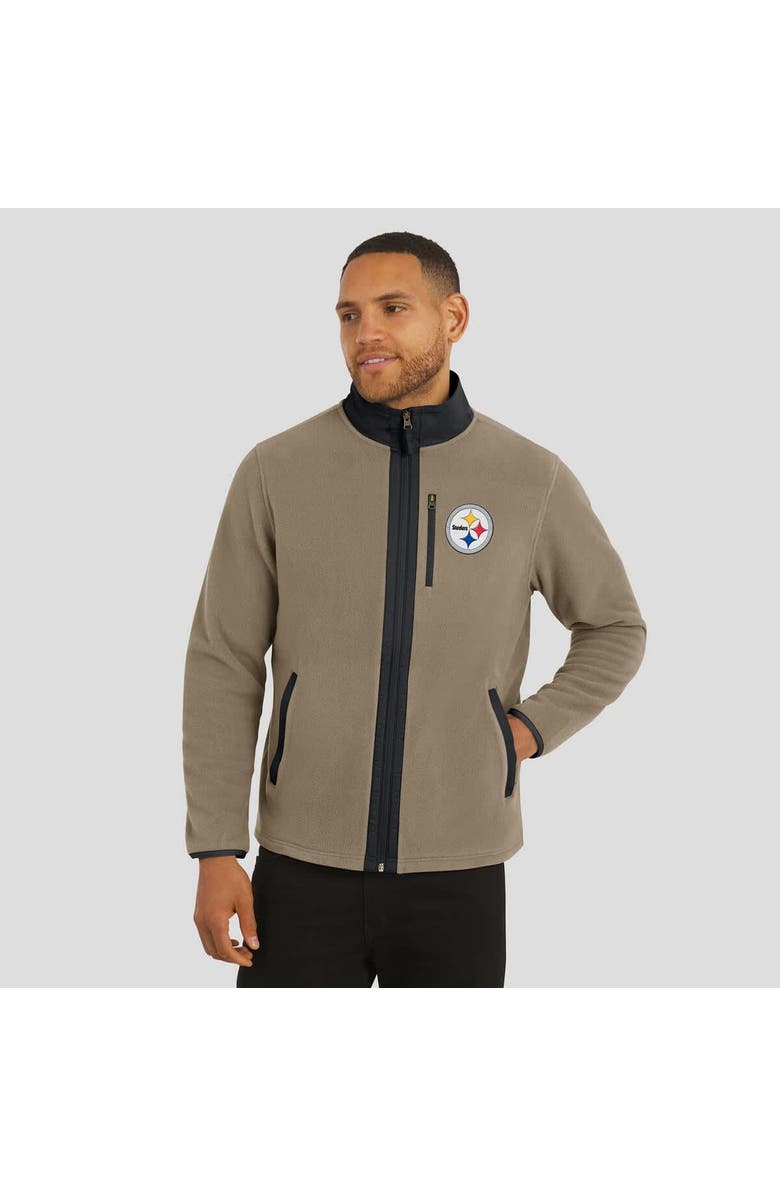 Darius Rucker Collection by Fanatics Men's NFL x Darius Rucker Collection by Fanatics Tan Pittsburgh Steelers Heavyweight Polar Fleece Full-Zip Jacket, Alternate, color, Tan