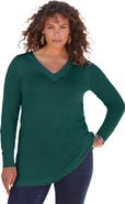 Roaman's Plus Size Cashmore V Neck Sweater