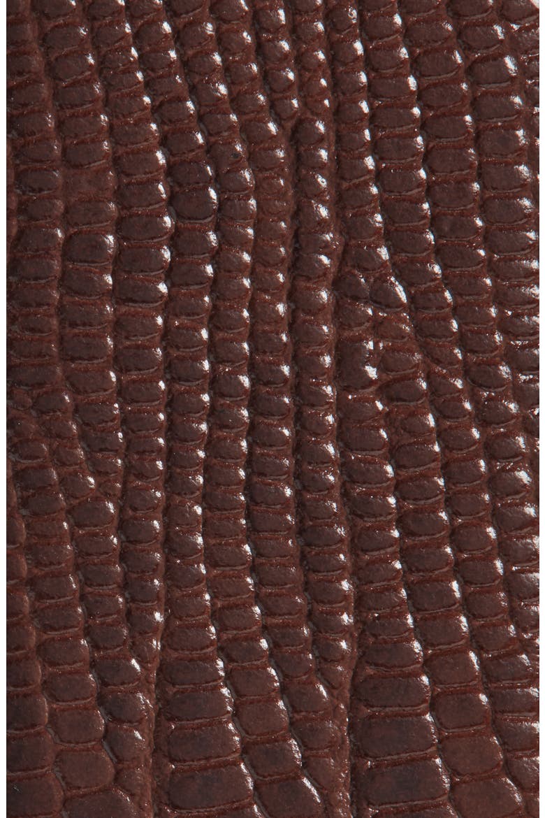 Lizard Embossed Calfskin Leather Belt, Alternate, color, BROWN