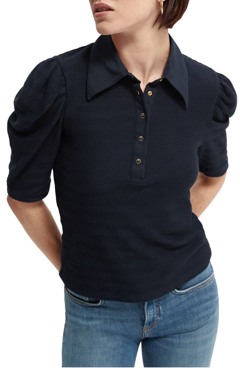 Scotch & Soda Short Sleeve Polo Shirt, Main, color, 