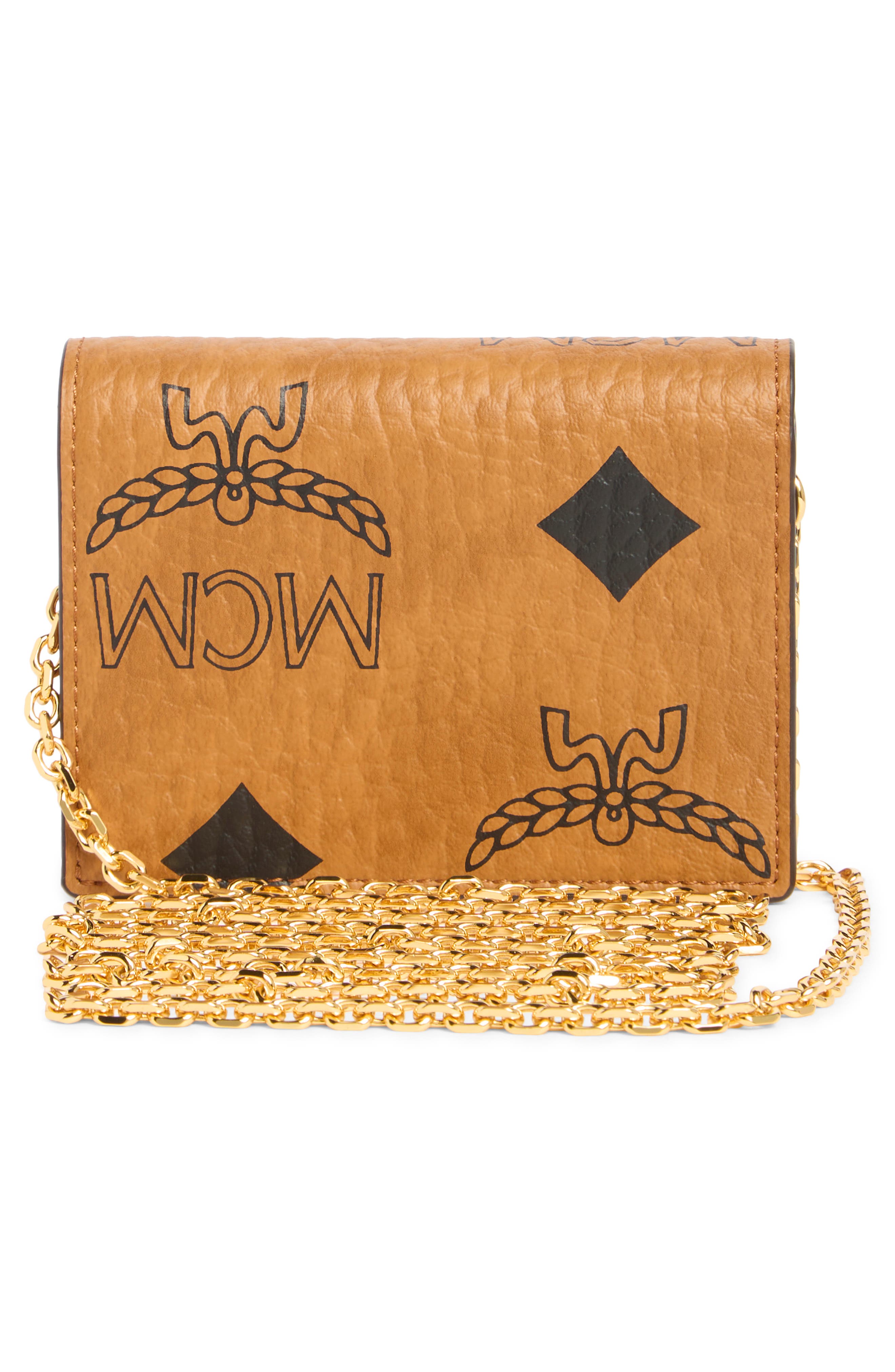 Aren Wallet on a Chain Crossbody Bag, Alternate, color, COGNAC