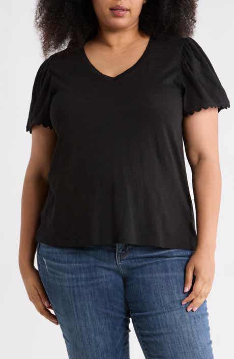 Caslon® Scallop Trim T-Shirt