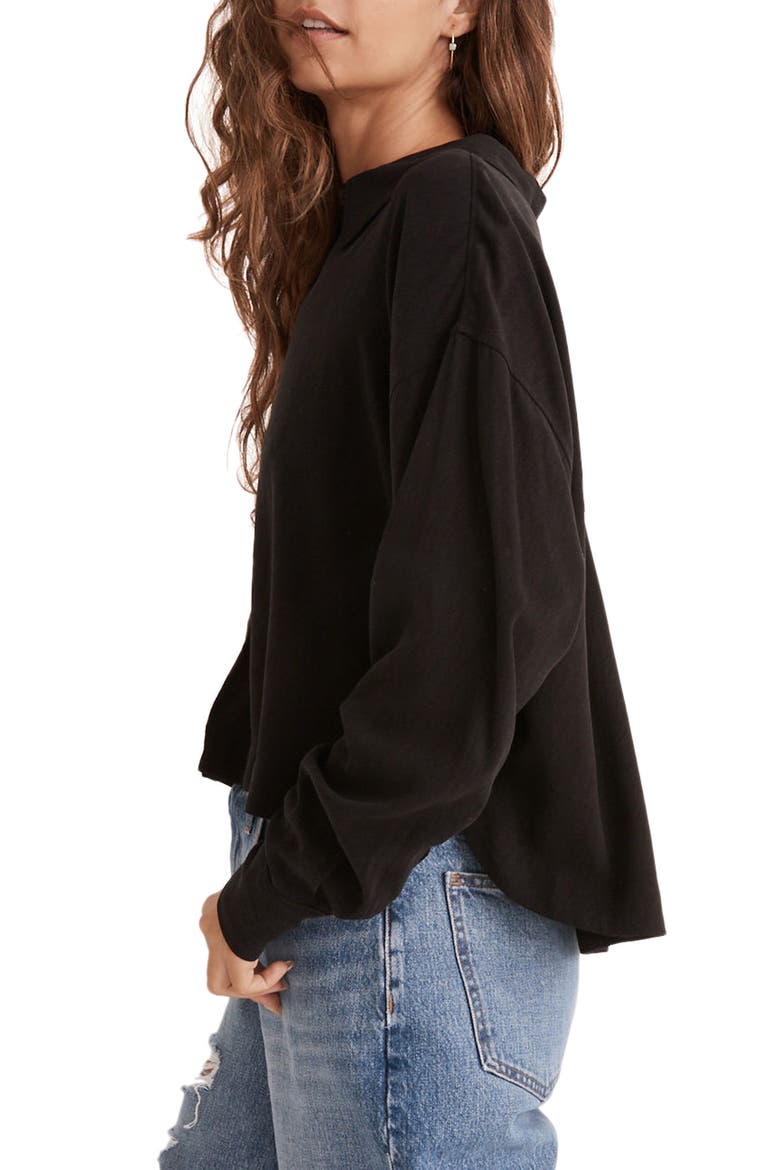 Lusterweave Hartfield Crop Shirt, Alternate, color, TRUE BLACK