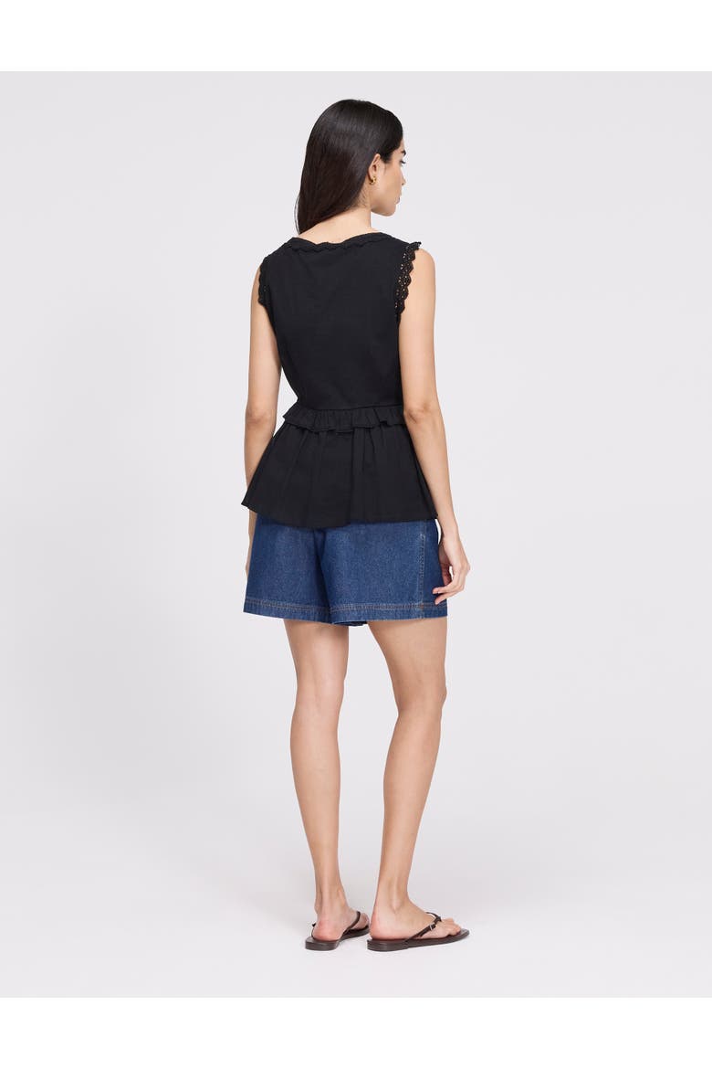 Cyma Sleeveless Cotton Top, Alternate, color, Black