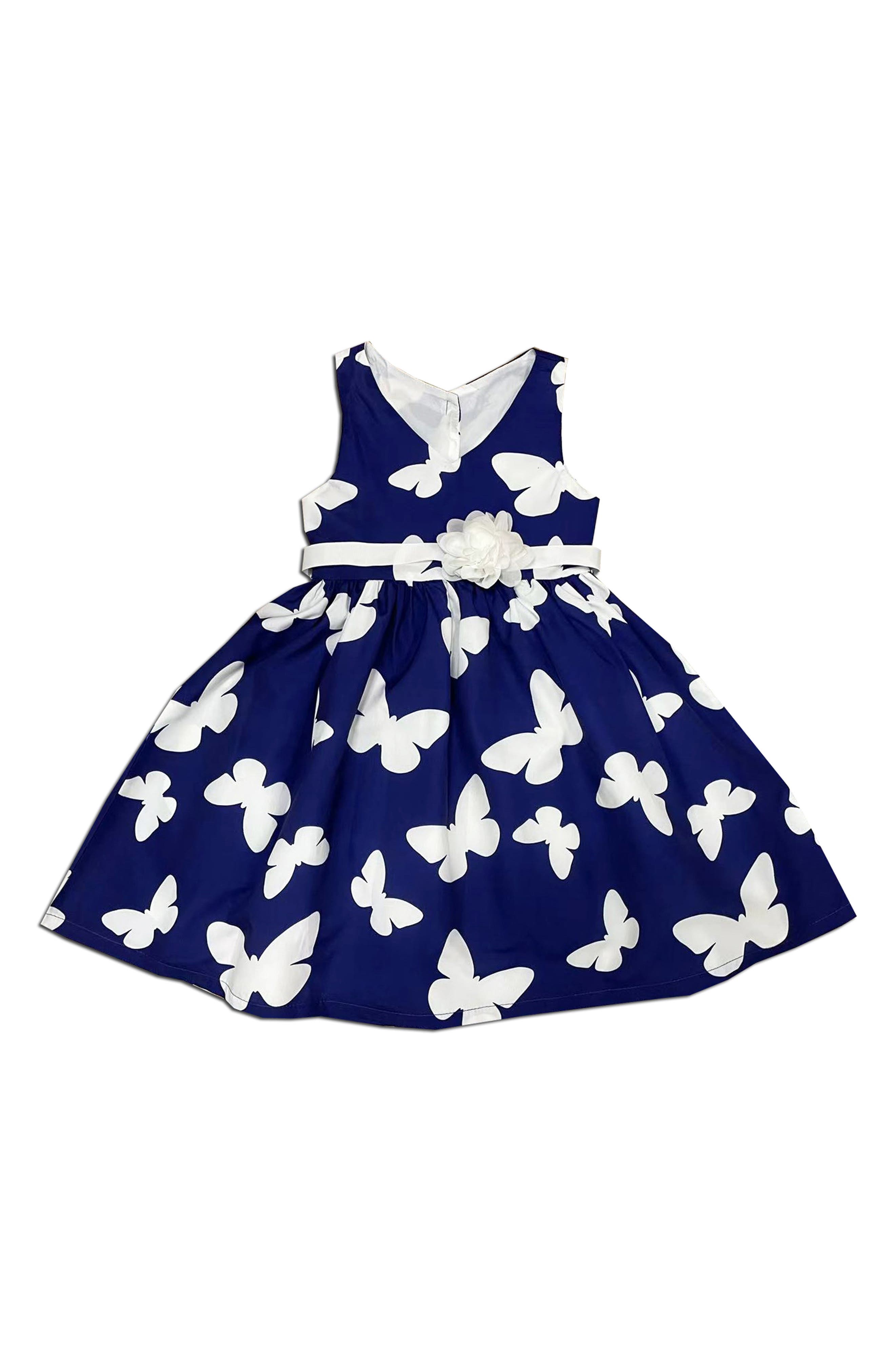 Kids' Butterfly Print Party Dress