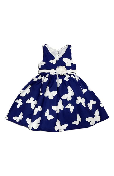 Kids' Butterfly Print Party Dress