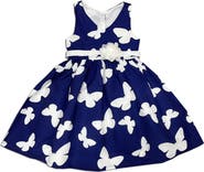 JOE-ELLA Kids' Butterfly Print Party Dress