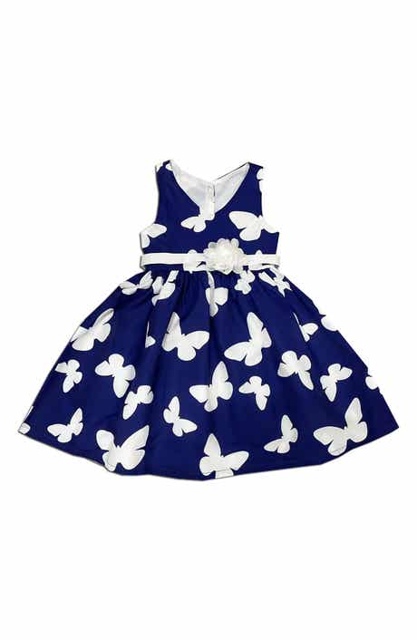 Kids' Butterfly Print Party Dress