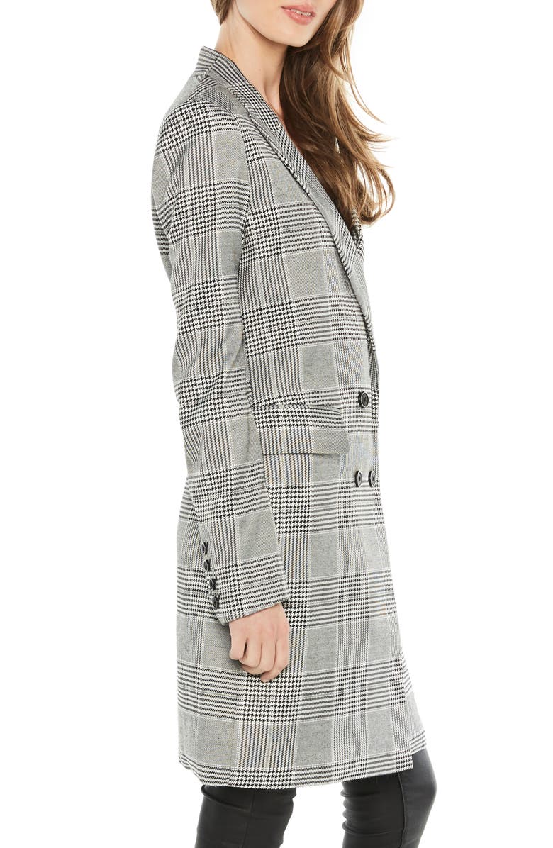 Bardot Plaid Coat, Alternate, color, Monocheck