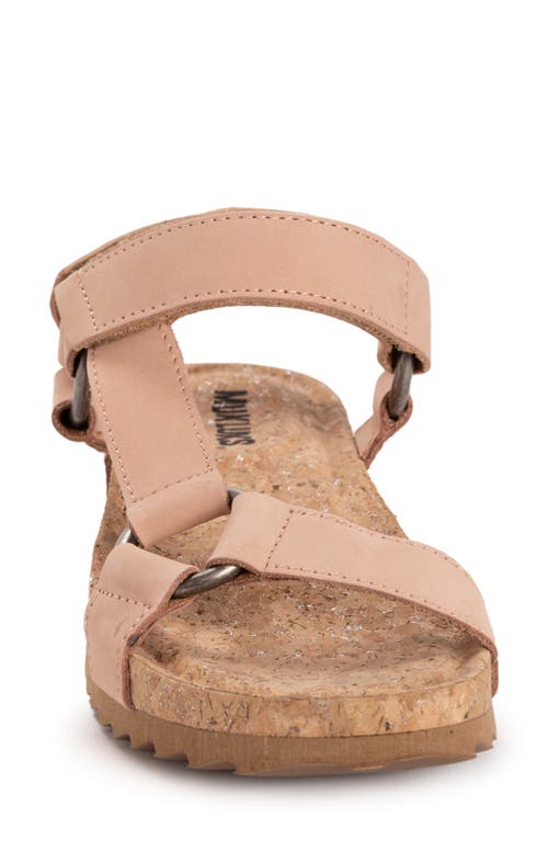 Muk Luks Piper Platform Wedge Sandal In Blush Nubuck