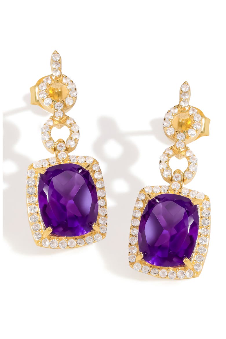 Halo Drop Earrings, Main, color, PURPLE
