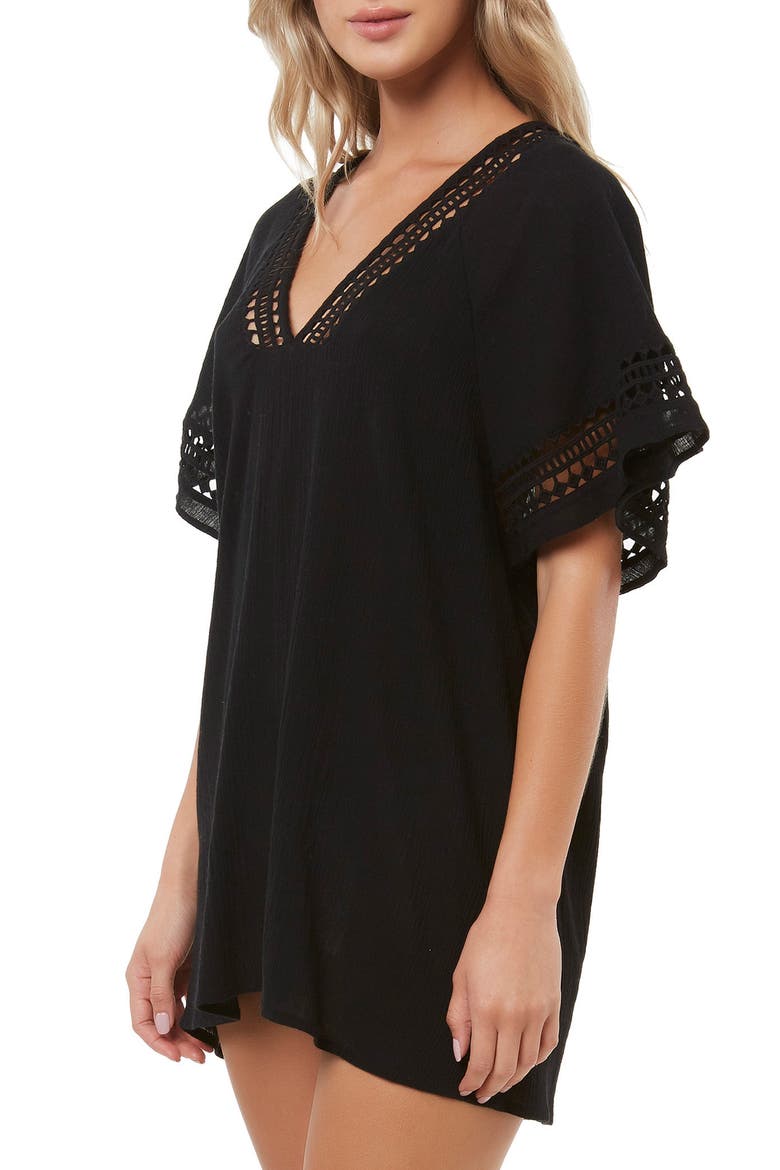 Celeste Cover-Up Dress, Alternate, color, BLACK