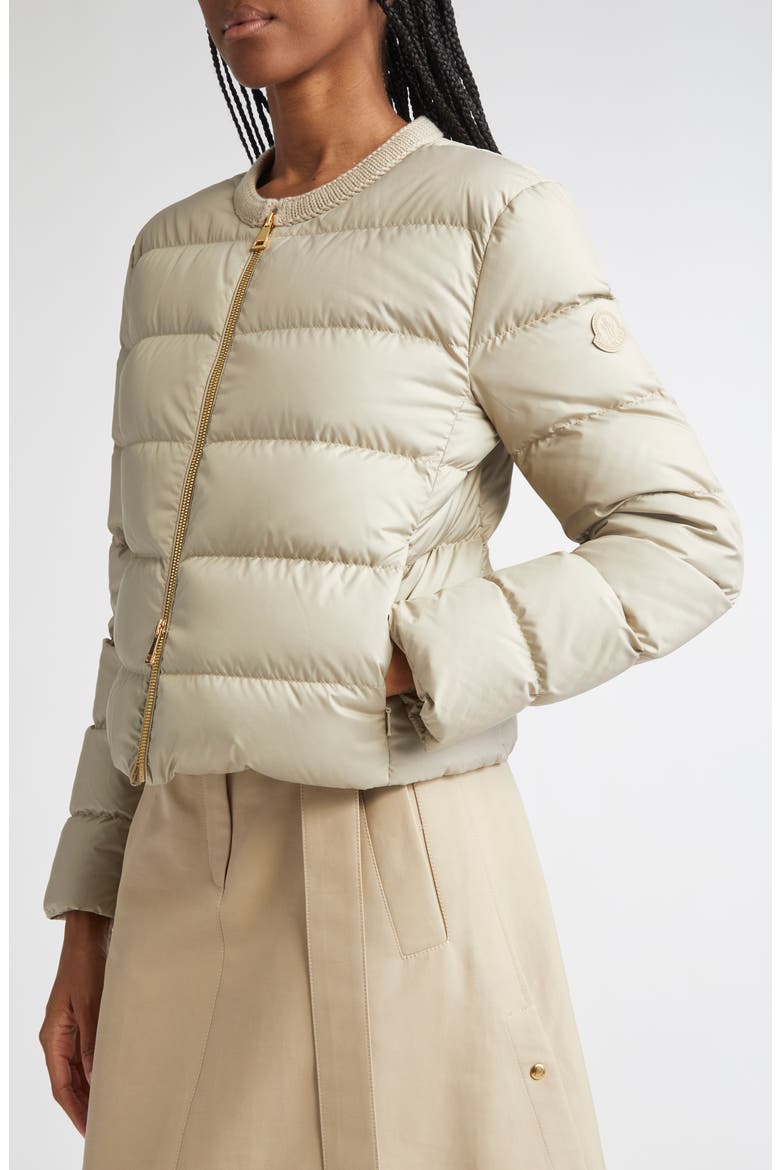 Mauvezin Mixed Media Down Puffer Jacket, Alternate, color, PEBBLE