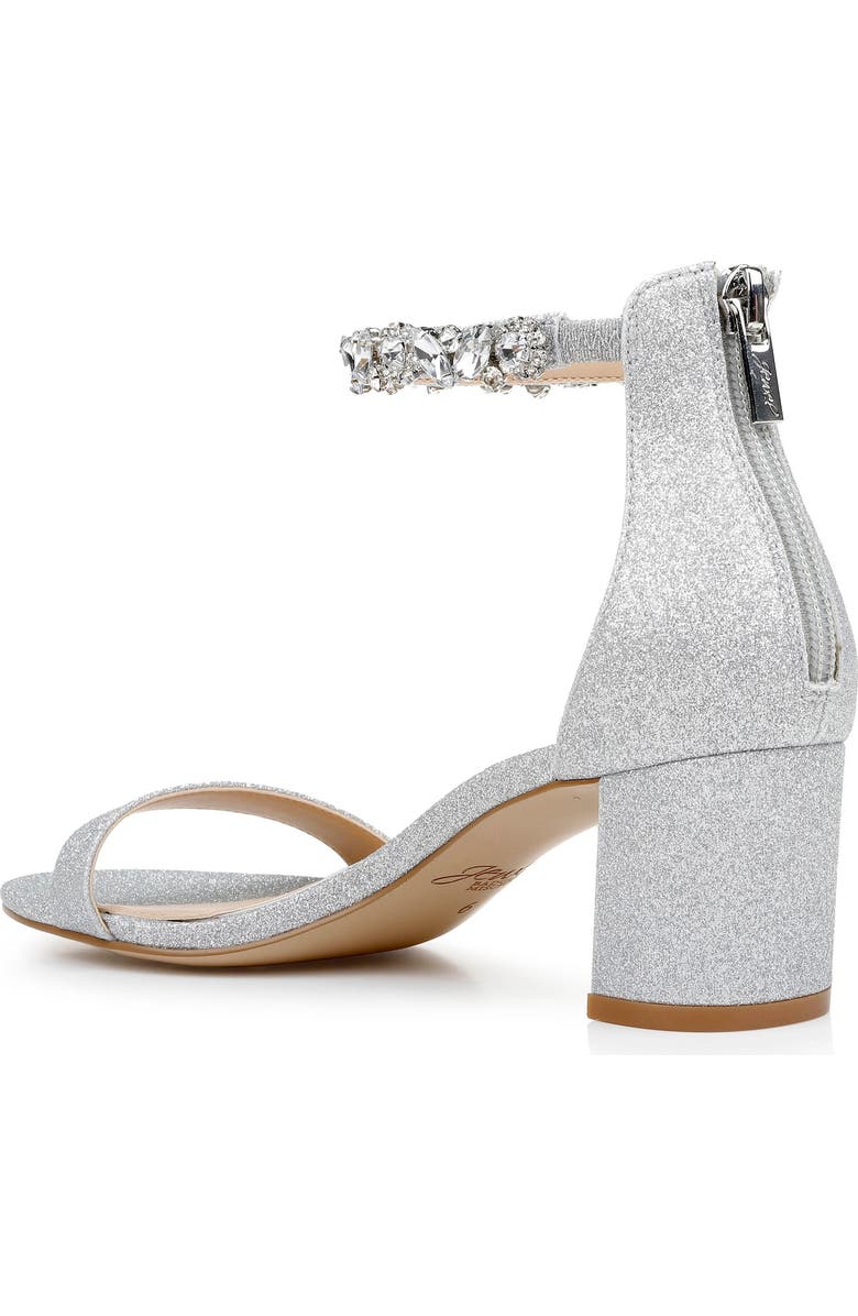 Jewel Badgley Mischka Catalina Ankle Strap Sandal, Alternate, color, Silver