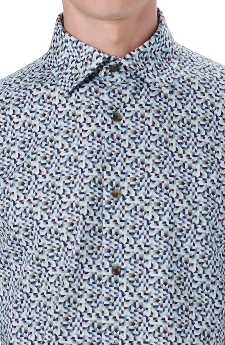 Bugatchi OoohCotton<sup>®</sup> Geometric Print Button-Up Shirt, Alternate, color, 