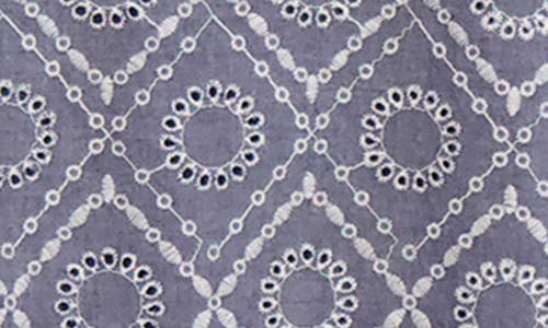 London Times Sleeveless Embroidered Eyelet Cotton Shift Dress In Blue