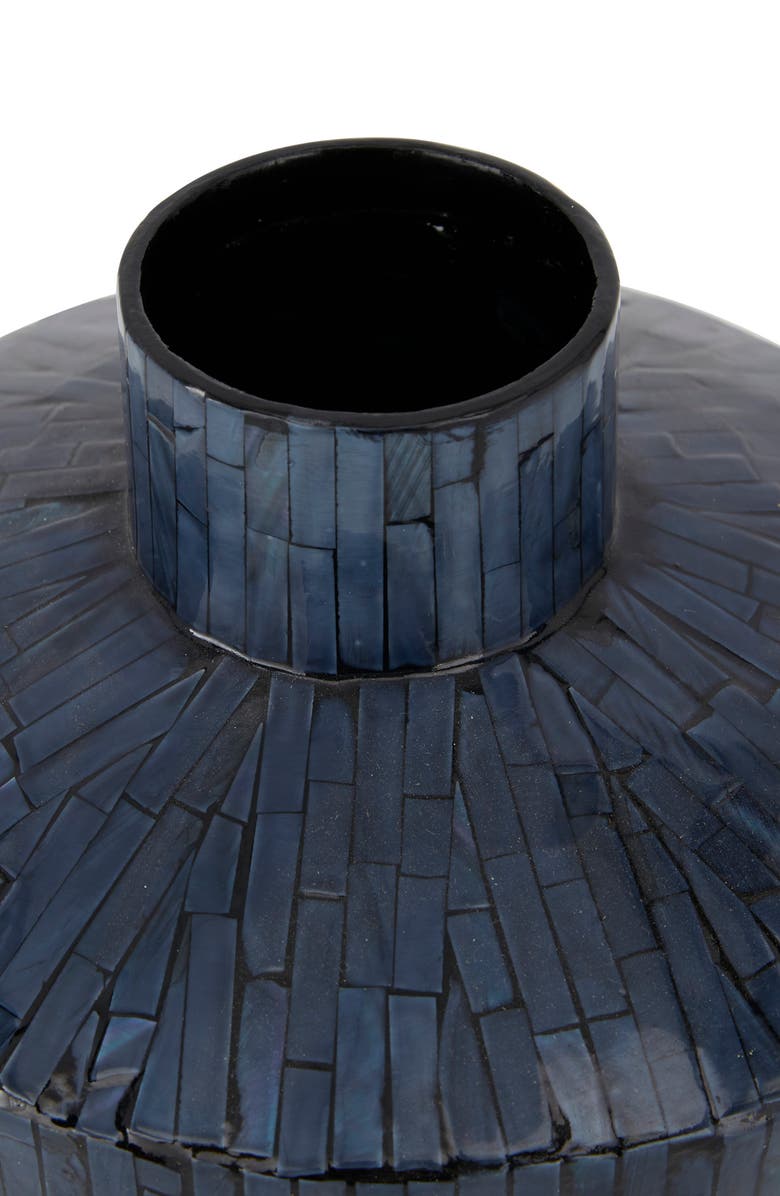 WILLOW ROW Blue Mother of Pearl Contemporary Vase, Alternate, color, Blue