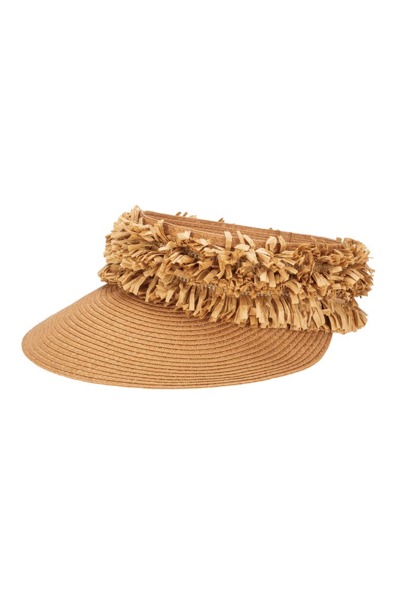 UPF 50+ Fringe Visor, Main, color, TOBACCO