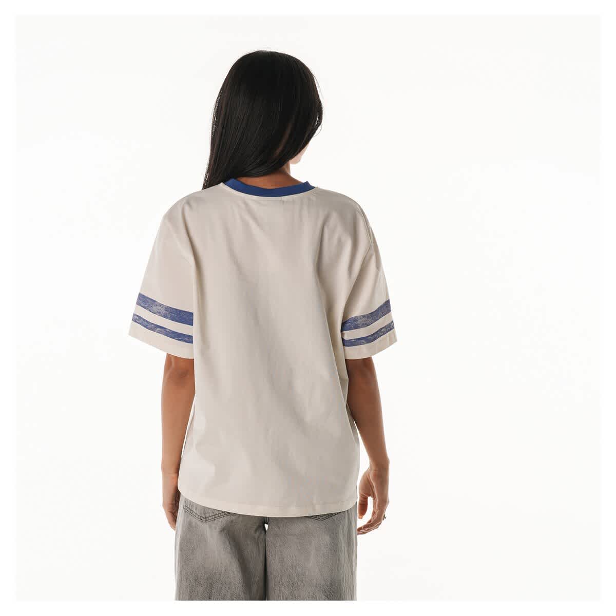 Women's The Wild Collective Cream New York Knicks Vintage Drop Shoulder Oversized Boyfriend T-Shirt - image 2