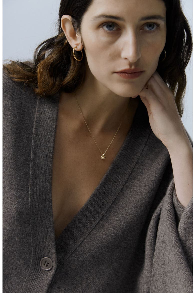 14kt Gold Vermeil Mini Knot Necklace, Alternate, color, Yellow Toned Gold