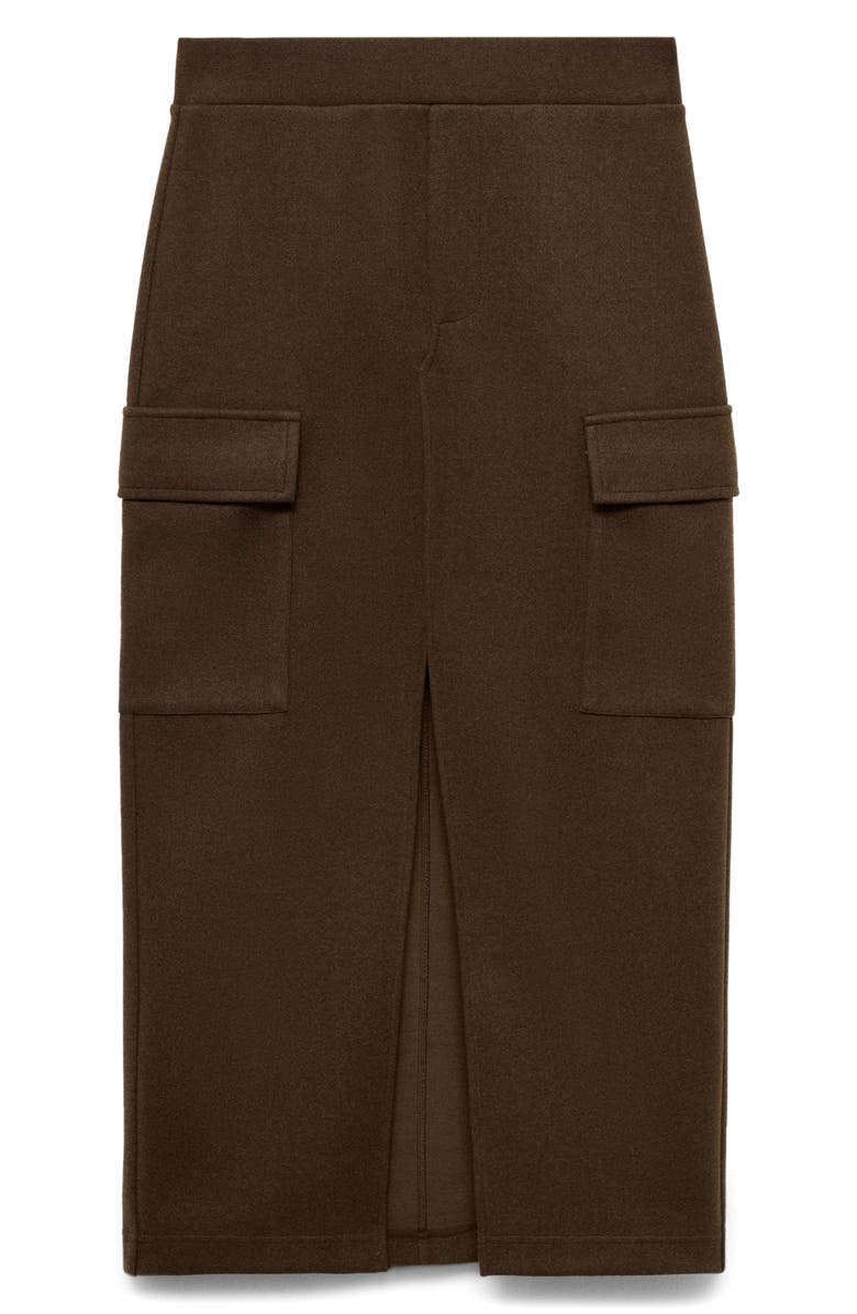 MANGO Slit Cargo Midi Skirt, Alternate, color, 