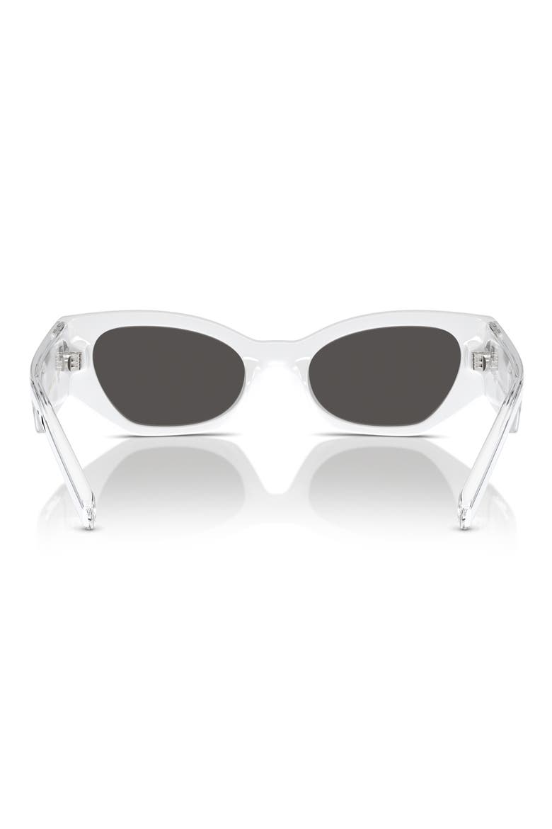 Kids' 48mm Small Cat Eye Sunglasses, Alternate, color, WHITE / DARK GREY