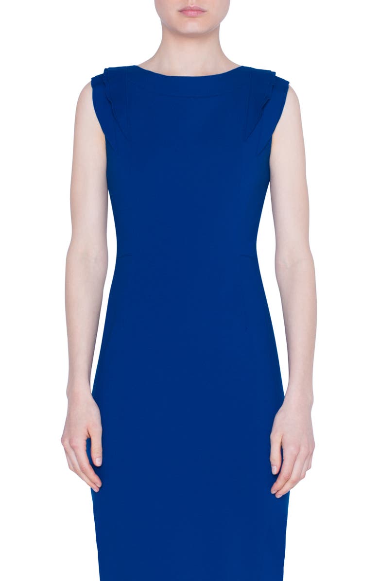 Akris punto Ruffle Detail Midi Sheath Dress, Main, color,