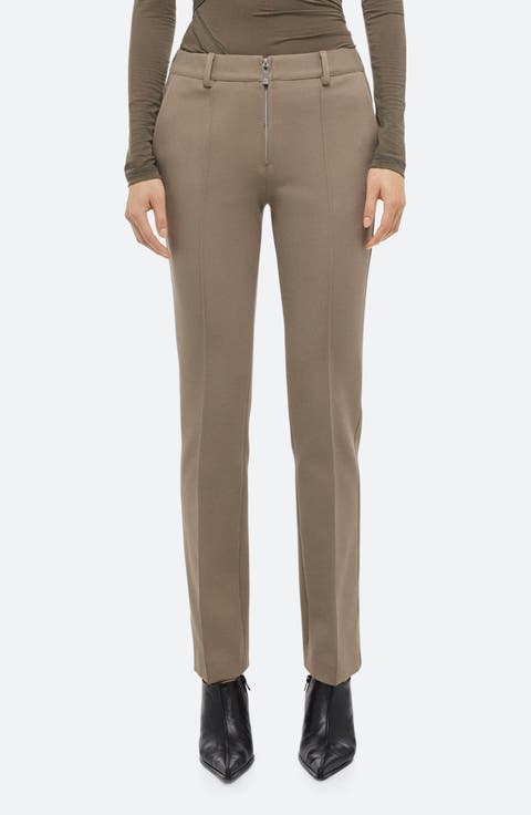Pintuck Pleat Slim Pants