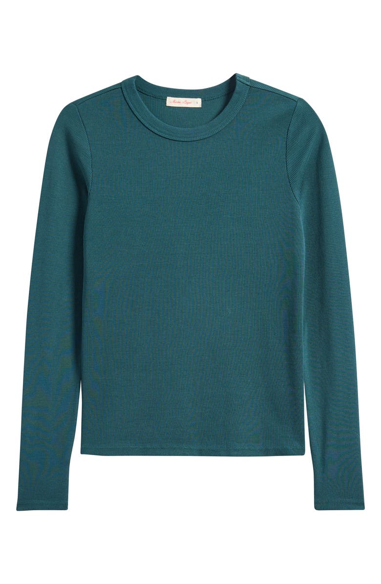 Marine Layer Lexi Sun-In Rib Long Sleeve T-Shirt, Alternate, color, Emerald