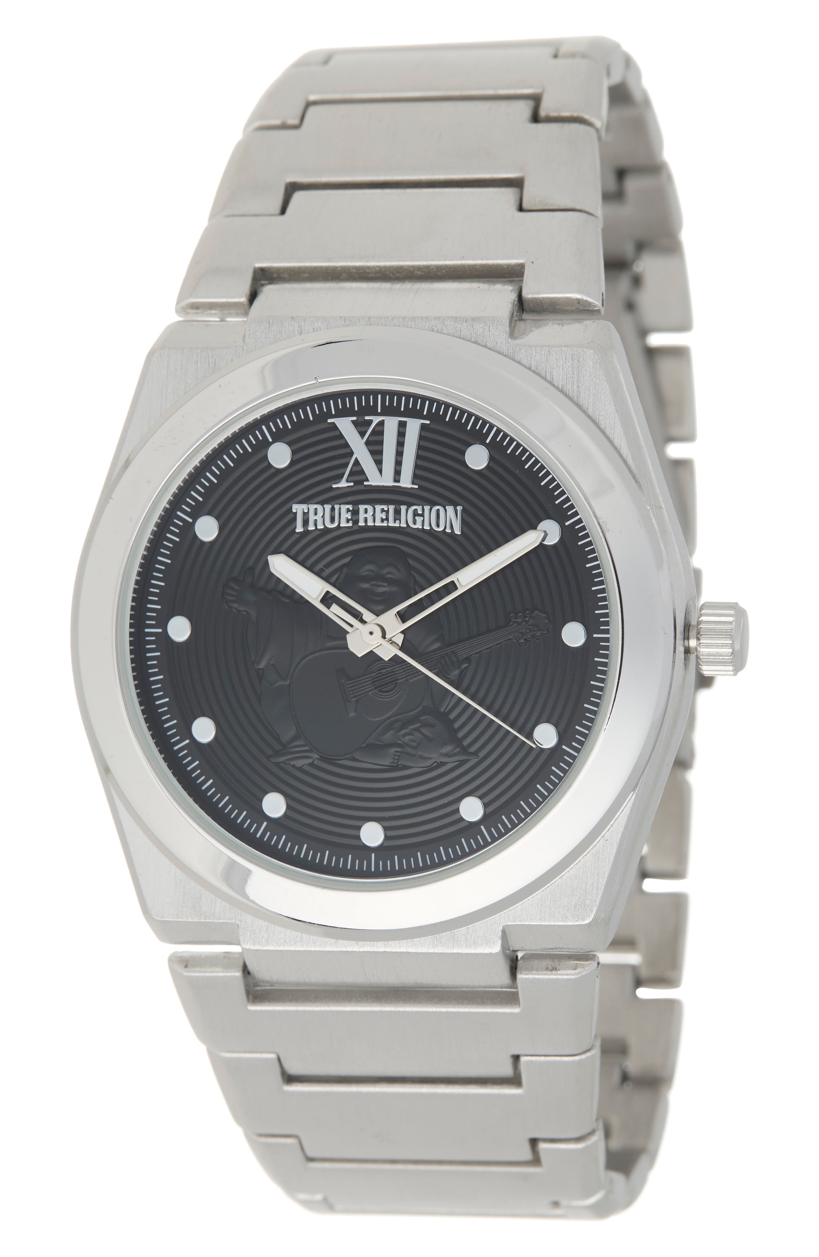 True Religion Logo Two-Tone Bracelet Watch, 43mm