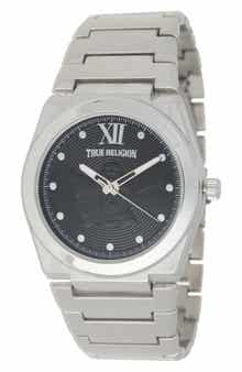 True Religion Logo Two-Tone Bracelet Watch, 43mm