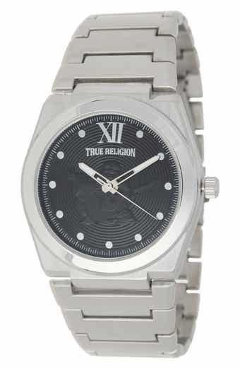 True Religion Logo Two-Tone Bracelet Watch, 43mm